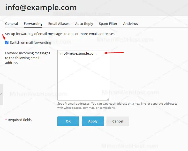 تنظیم forwarding در پلسک