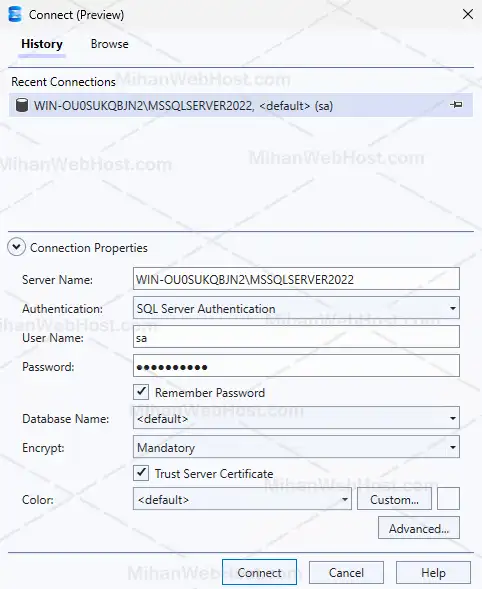 تغییر رمز عبور با استفاده از رمز فعلی SA